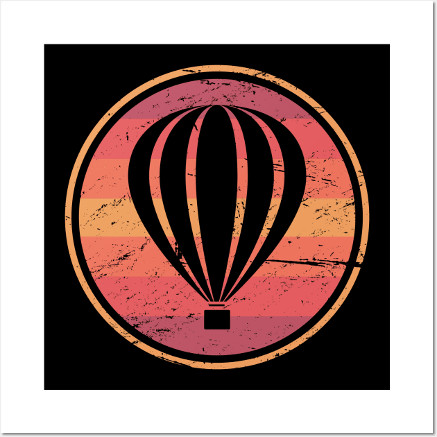 Retro Vintage Hot Air Balloon Graphic Wall Art by MeatMan